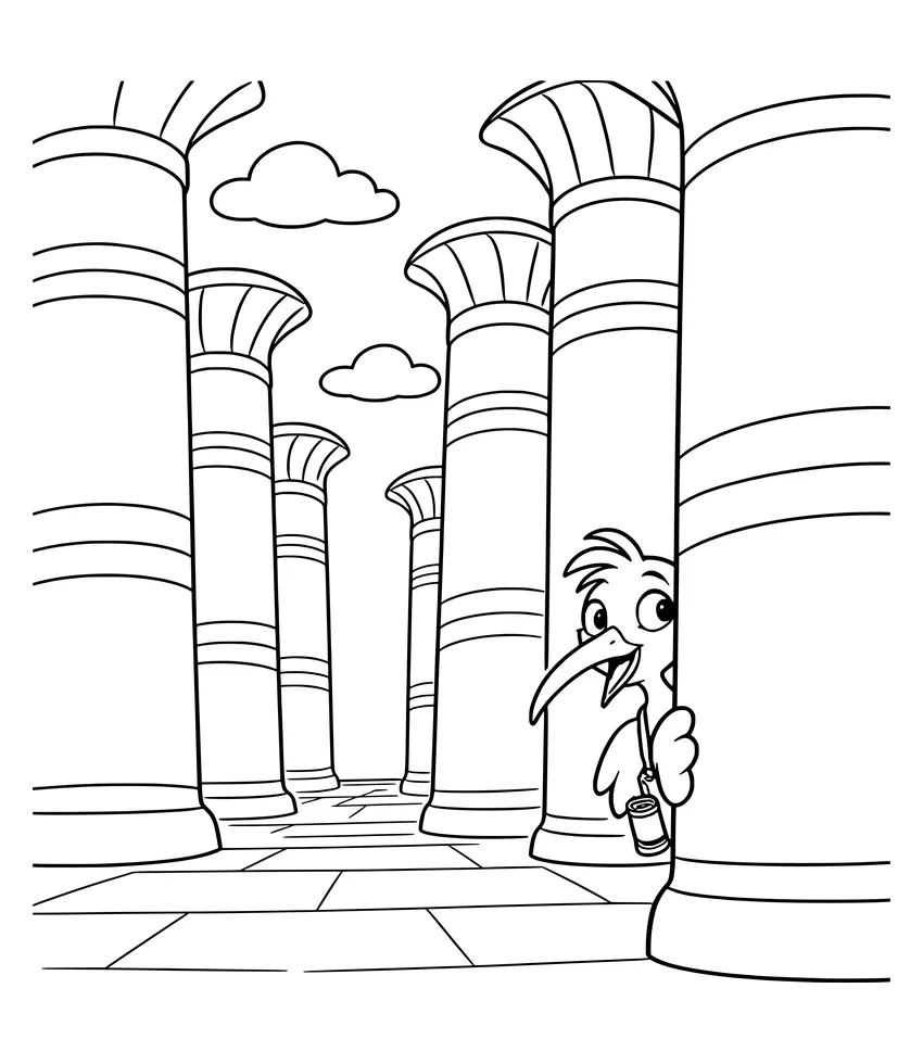 Hide-and-Seek in Karnak coloring page