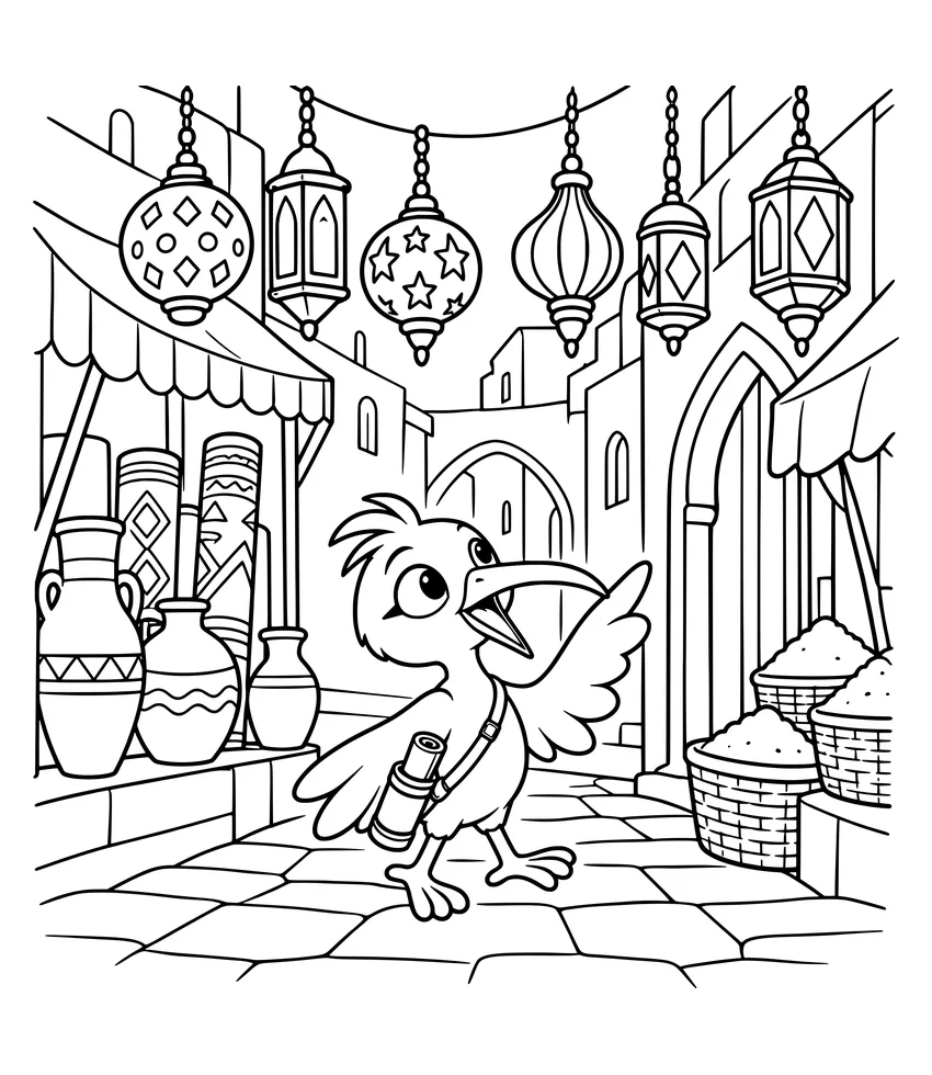 Lanterns at Khan el-Khalili coloring page